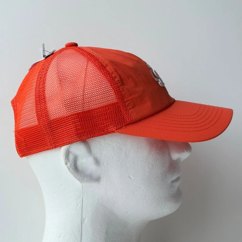 Roller Rabbit Club RR Trucker Hat Orange Mesh Snapback Logo Baseball Cap